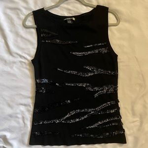 Sequin black sleeveless shirt